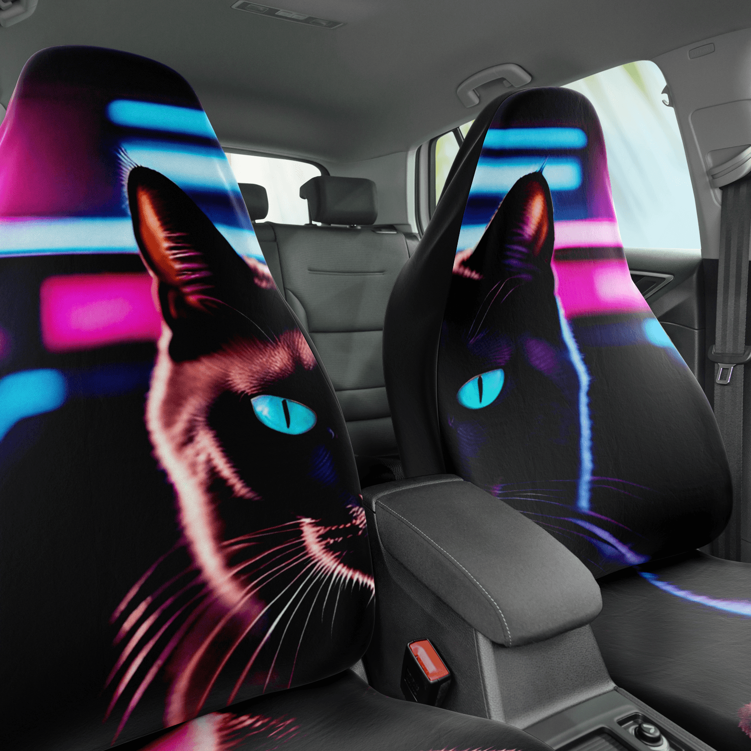 Cyberpunk Neon Katze Auto-Sitzbezüge