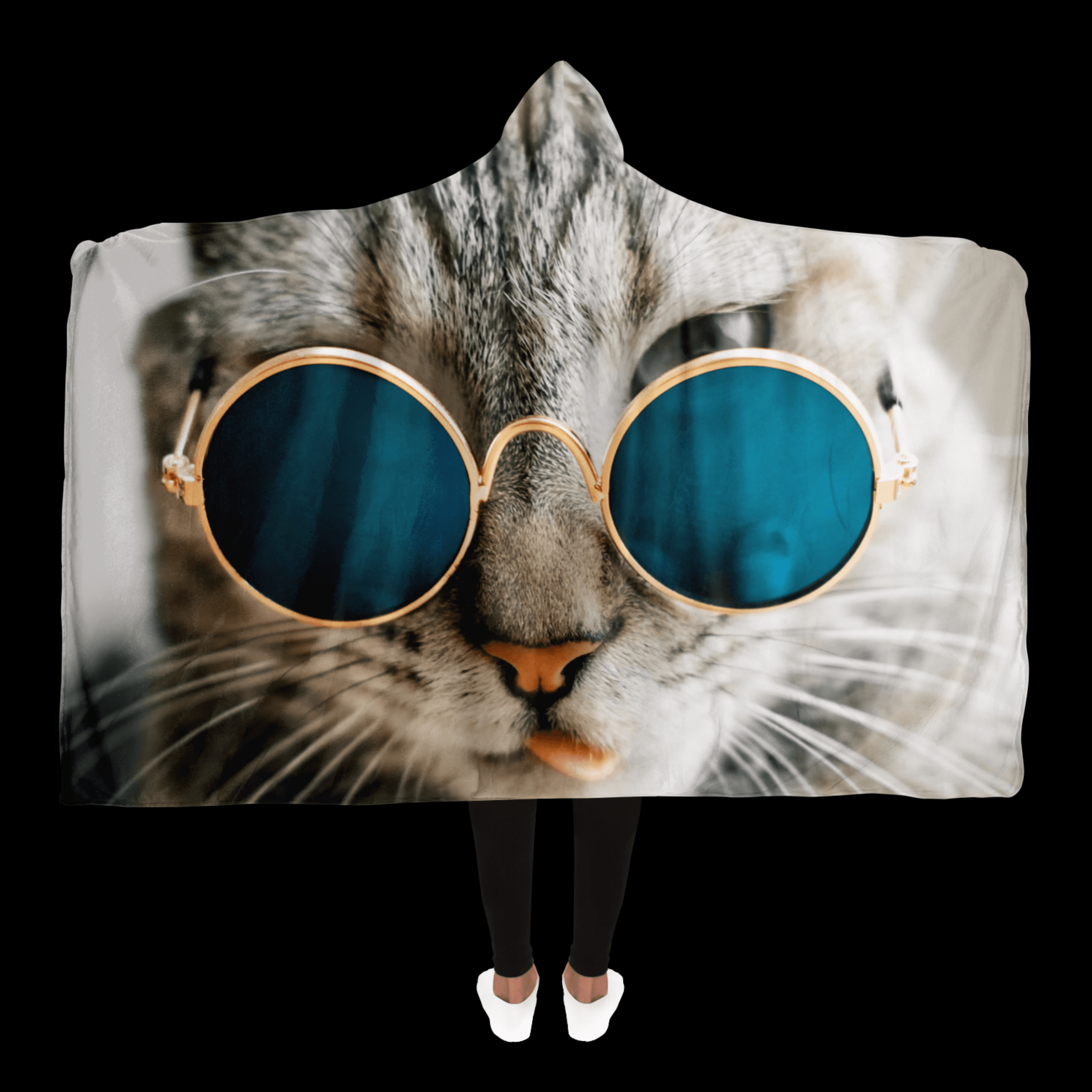 Coole Hippie Katze Kapuzen-Decke