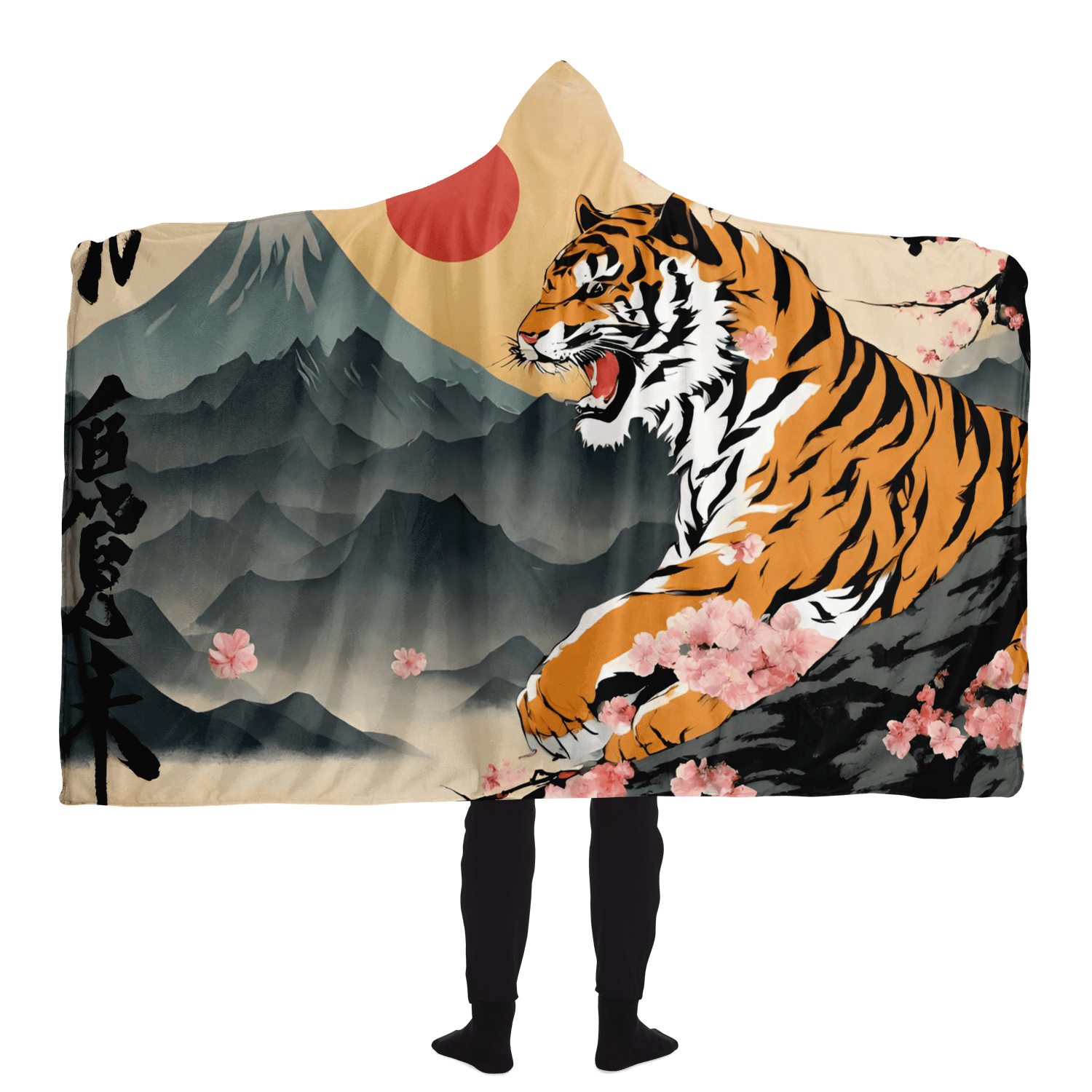 Tiger und Mt. Fuji, Japan Kapuzen-Decke