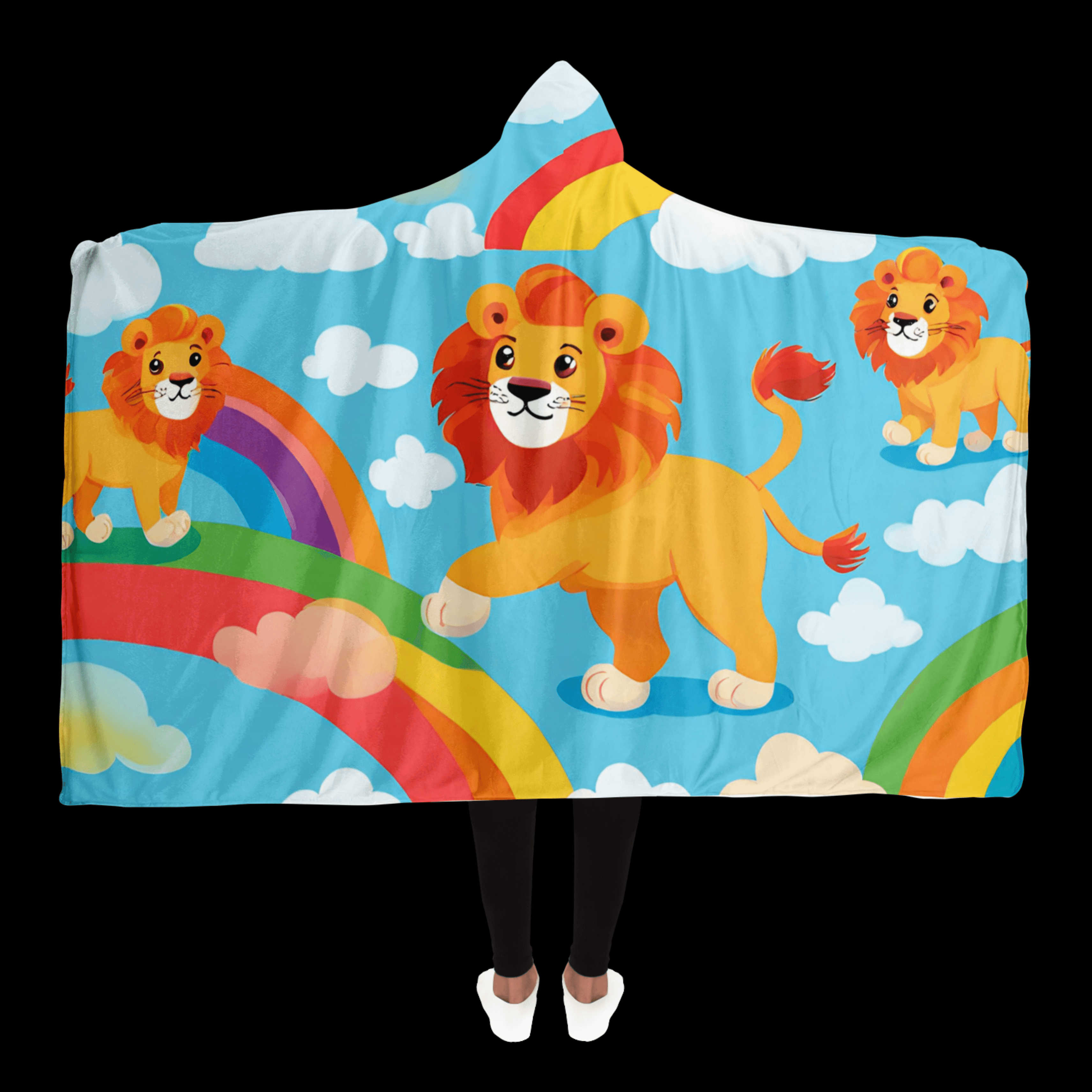 Süsser Regenbogen Löwe Kapuzen-Decke