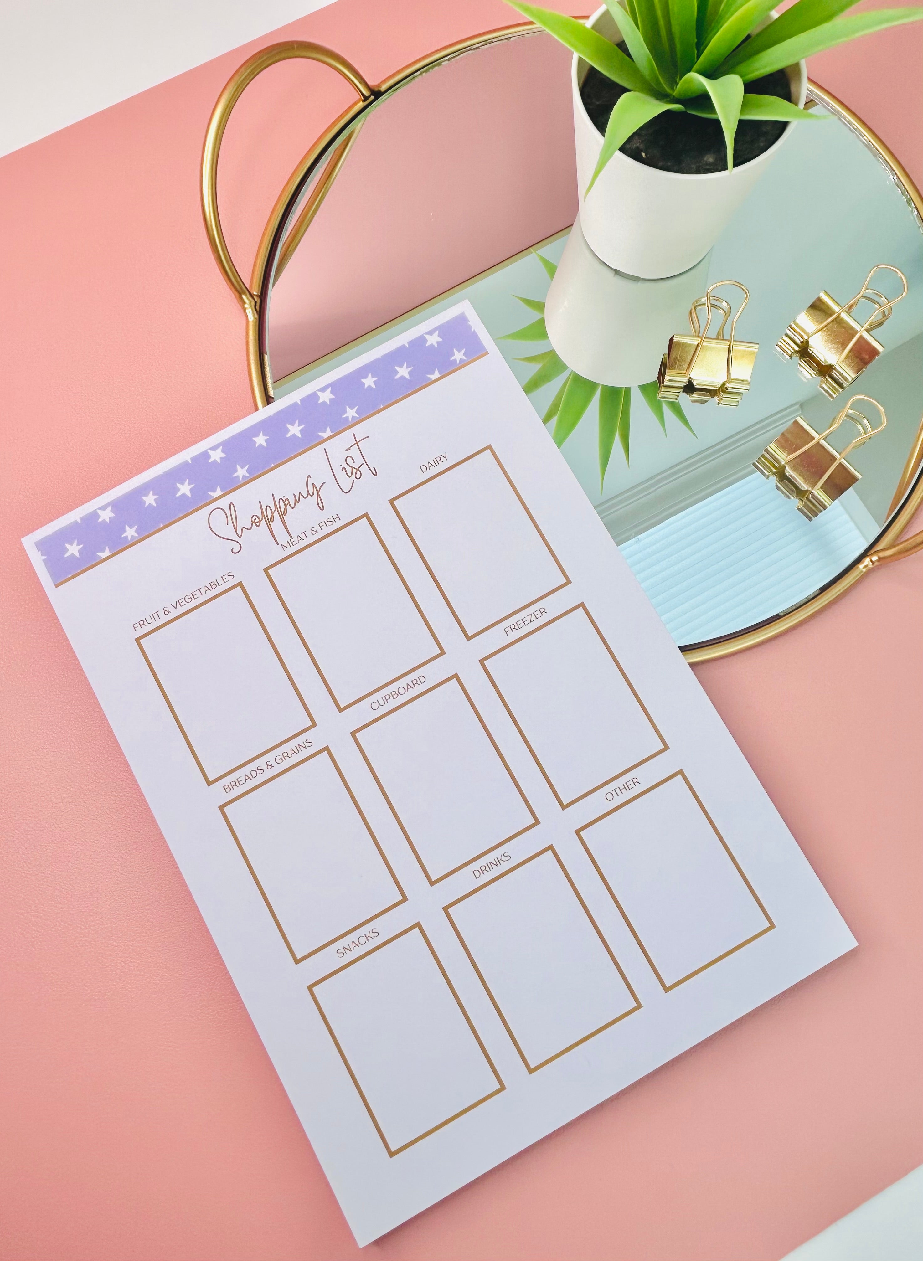 Shopping List Notepad - Star Dust