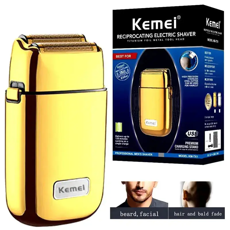 Original Kemei Rechargeable Powerful Electric Shaver Men Hair Beard Electric Razor Bald Head Shaving Machine Finishing Fades Set