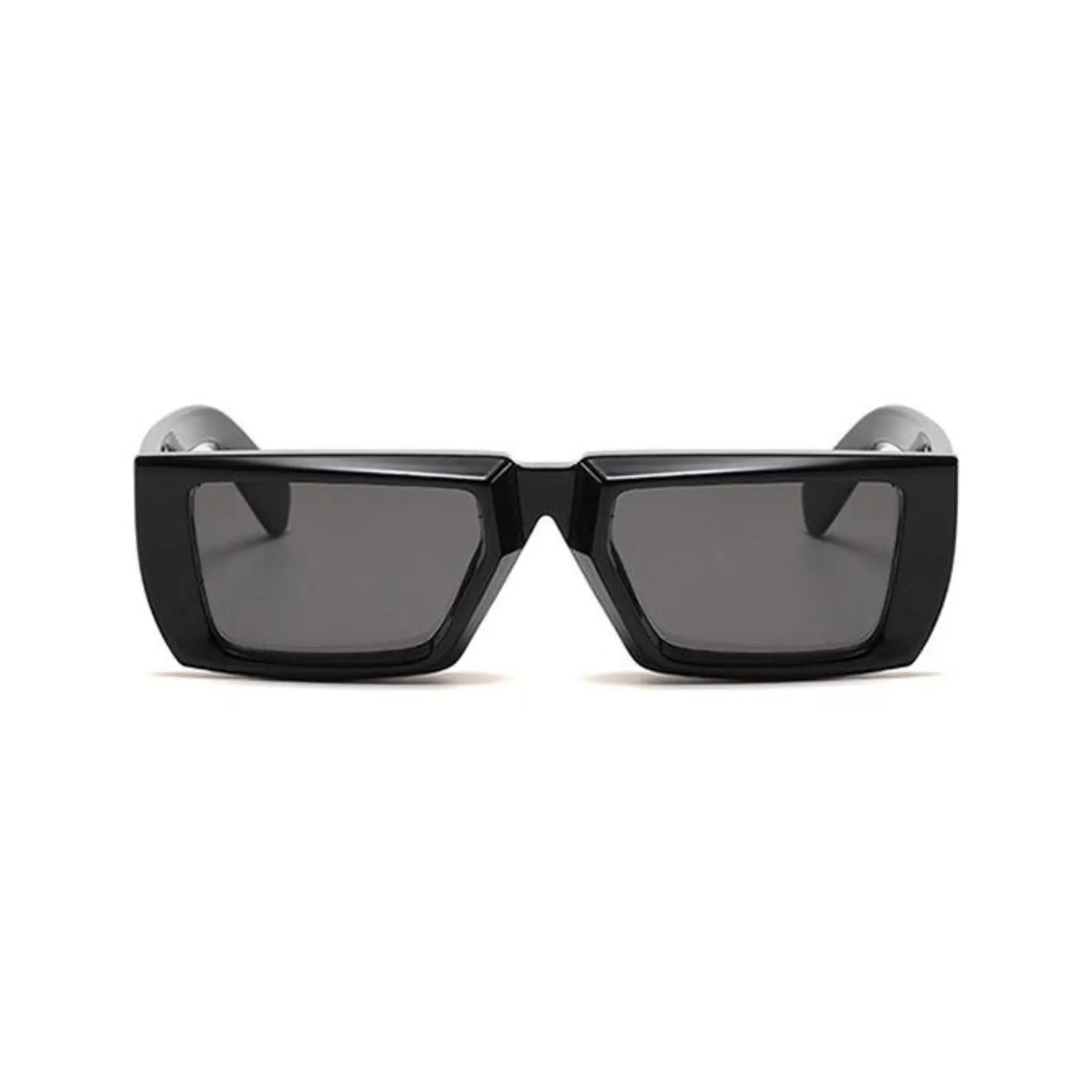 Futuristic Series Street Wear Y2K Rectangle Sunglasses - Onyx Black