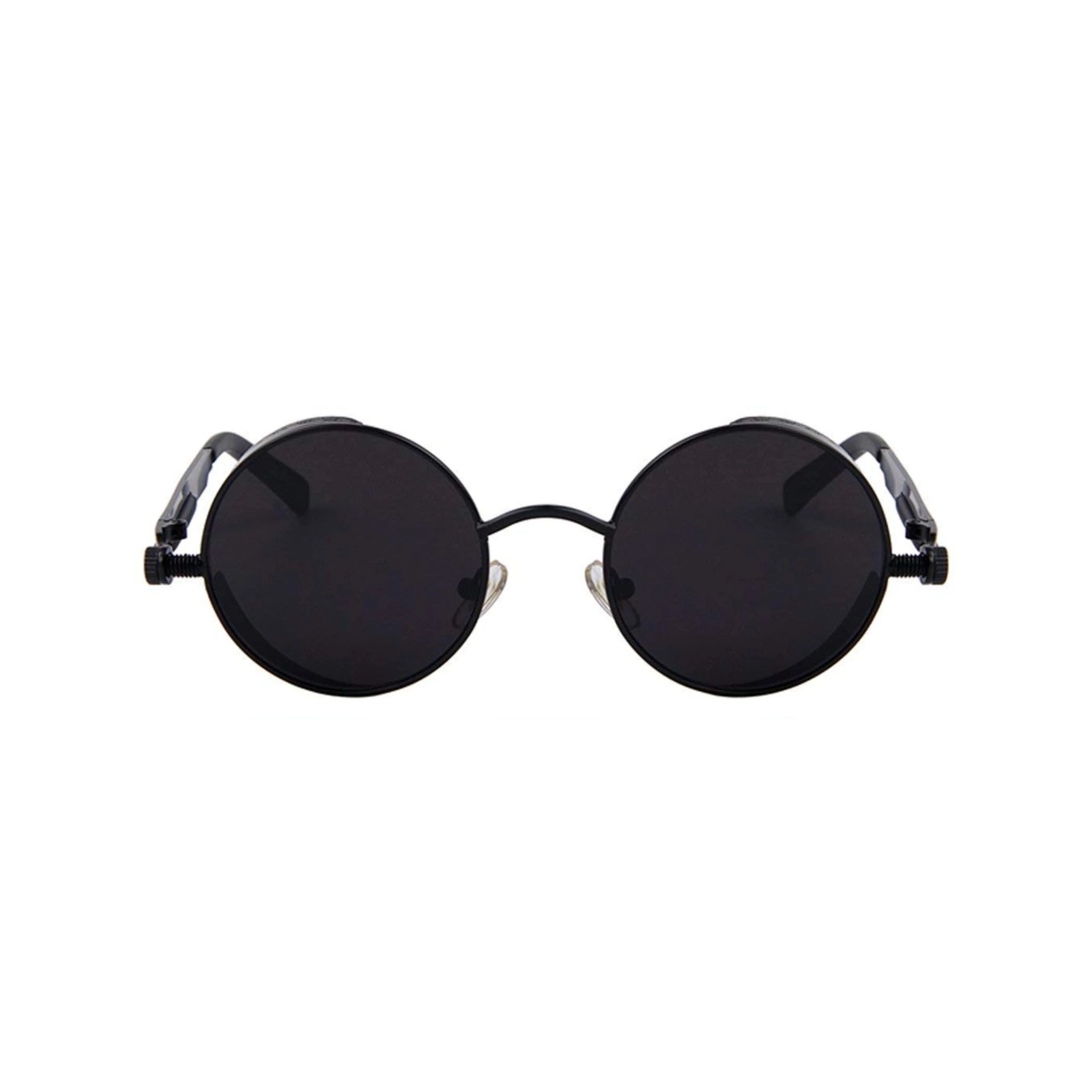 DISC Series Round Steampunk Sunglasses - Black