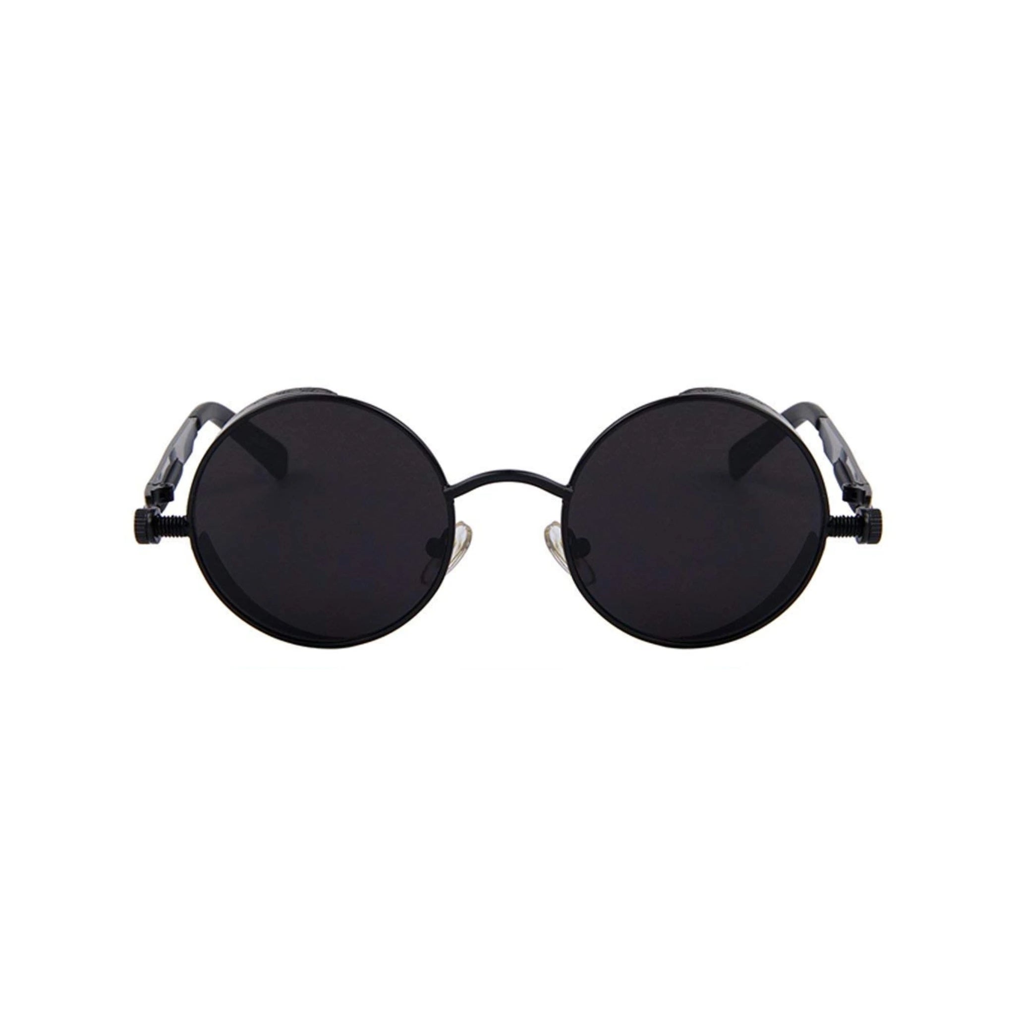 DISC Series Round Steampunk Sunglasses - Black