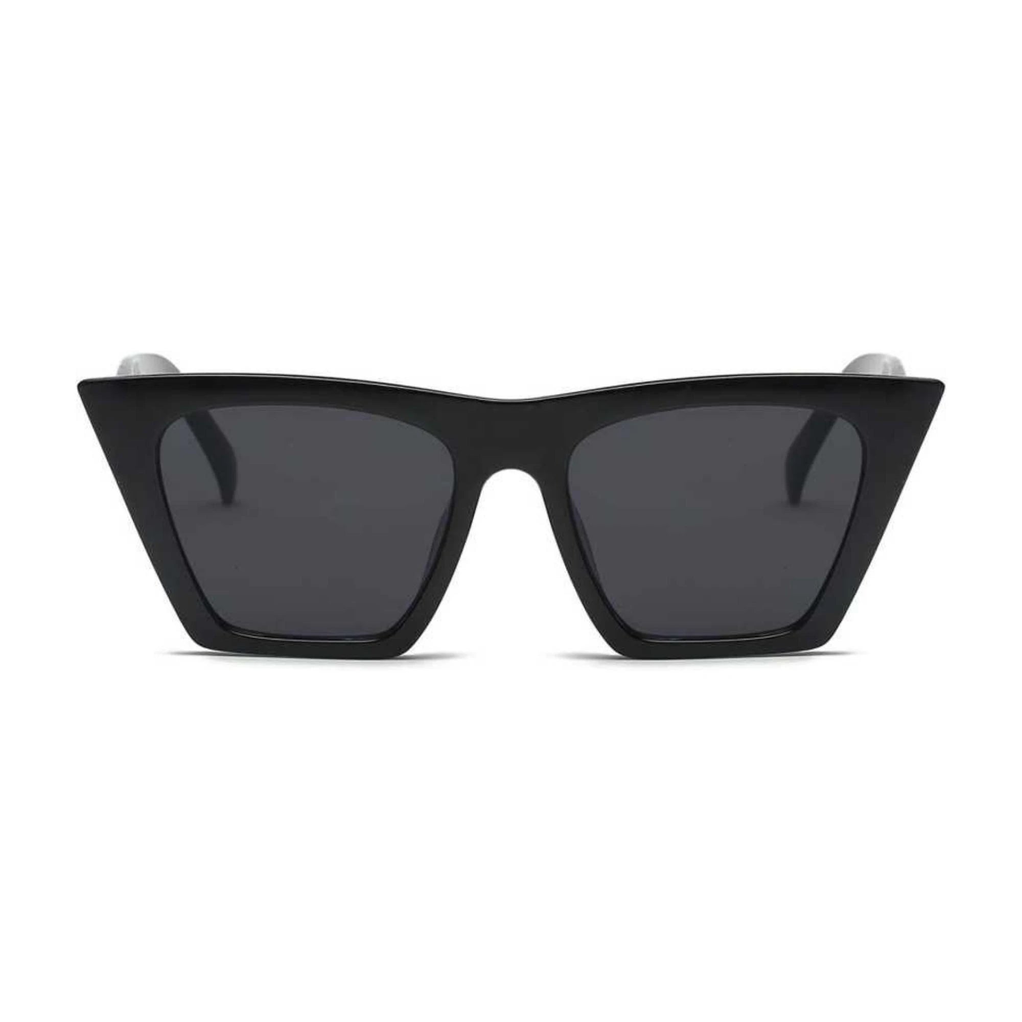 Flat Top Cateye Sunglasses For Women - Black