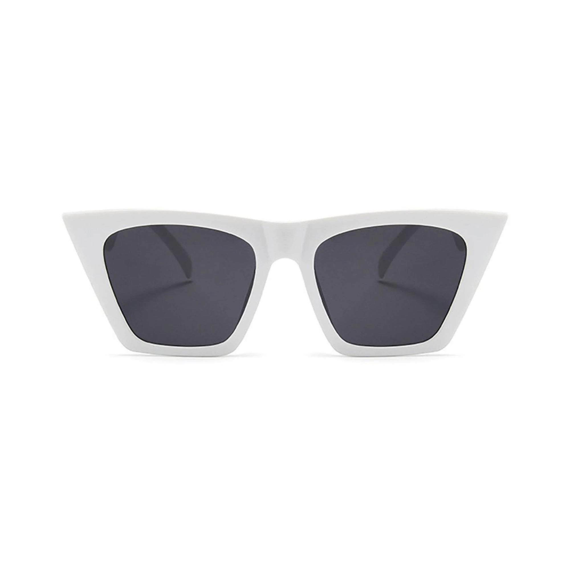 Flat Top Cateye Sunglasses For Women - White