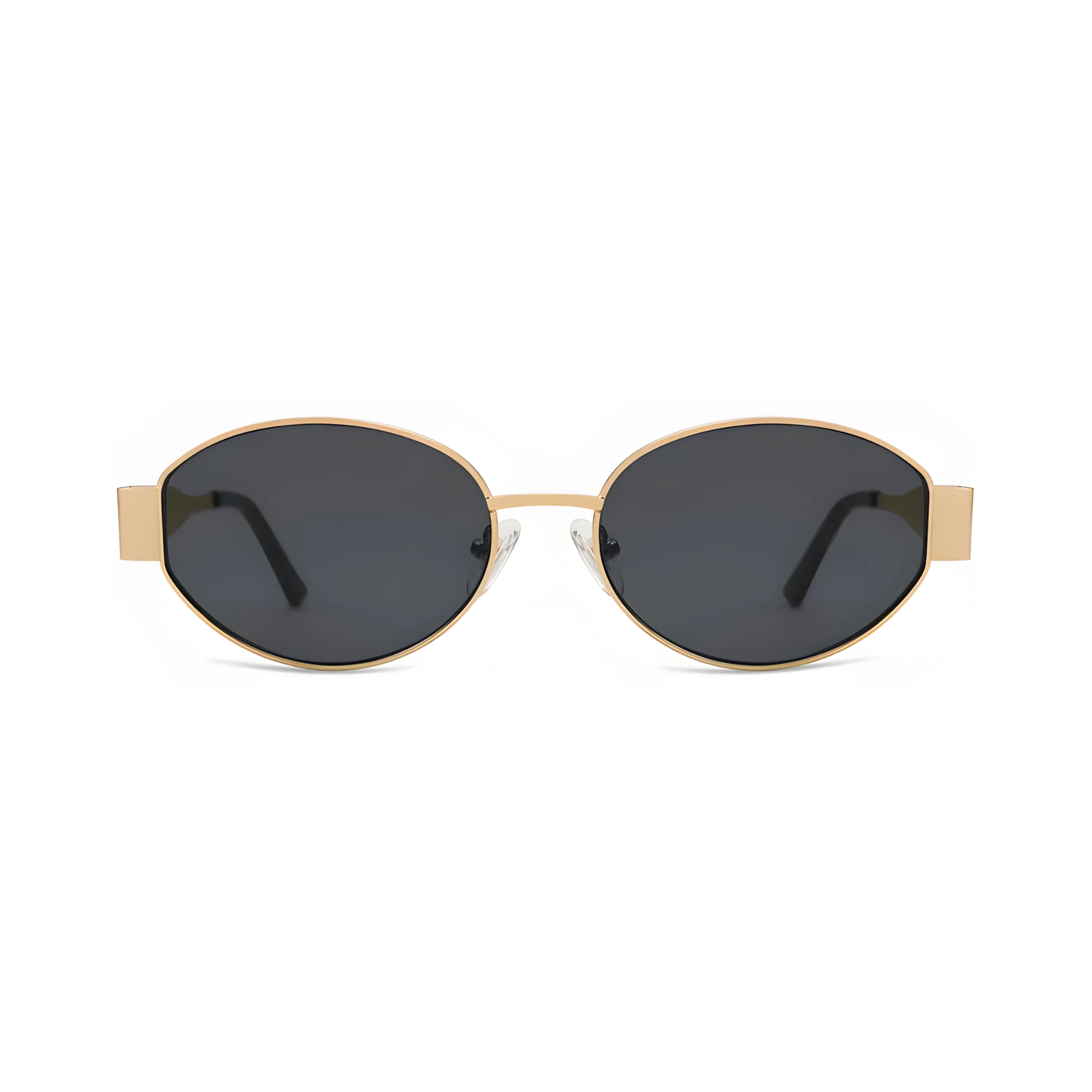 essntl Series Retro Oval Sunglasses For Women & Men - Gold Grey