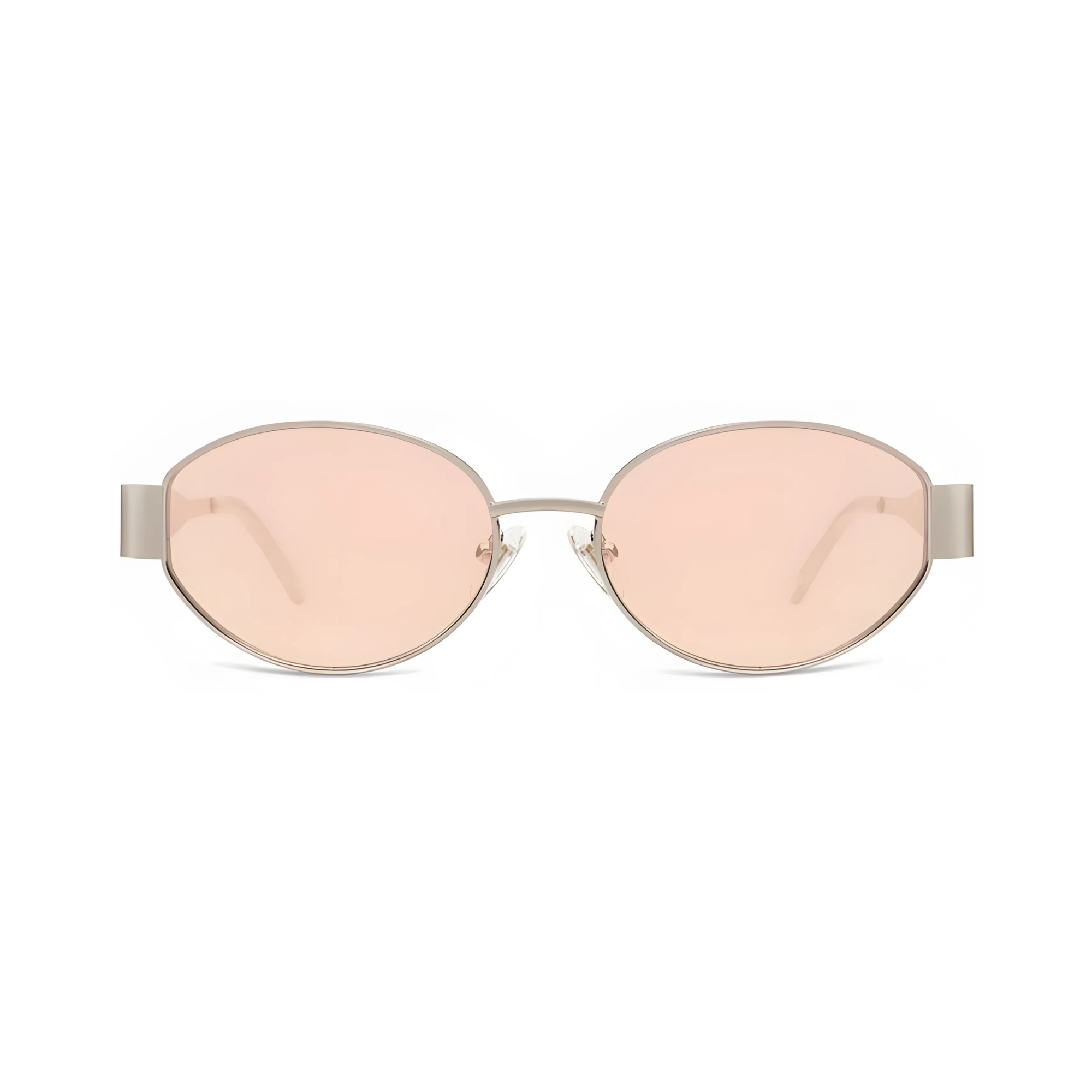 essntl Series Retro Oval Sunglasses For Women & Men - Gold Pink