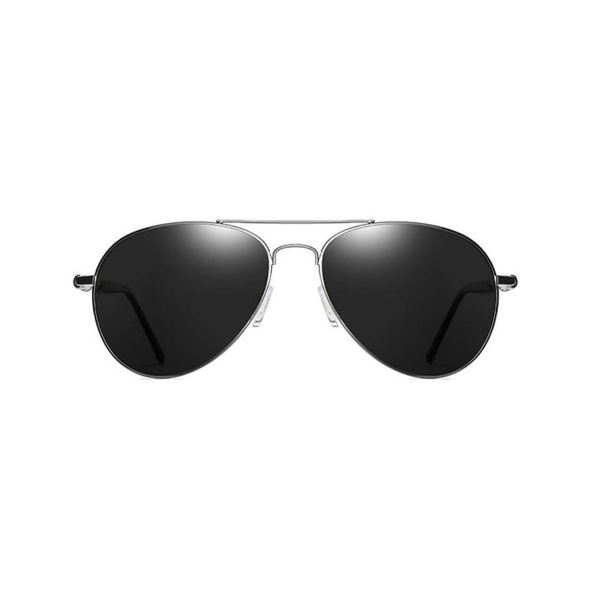 PoshPilot Klassic Series Polarized Aviator Sunglasses For Men & Women - Gun Frame Grey Lens