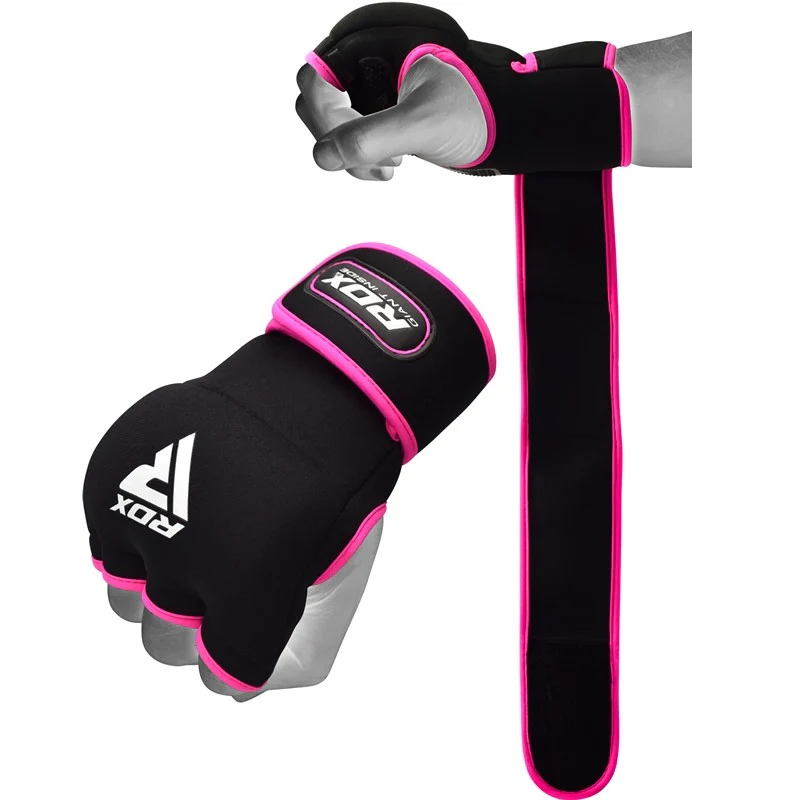 RDX X8 Pink Boxing Inner Gel Gloves with Strap