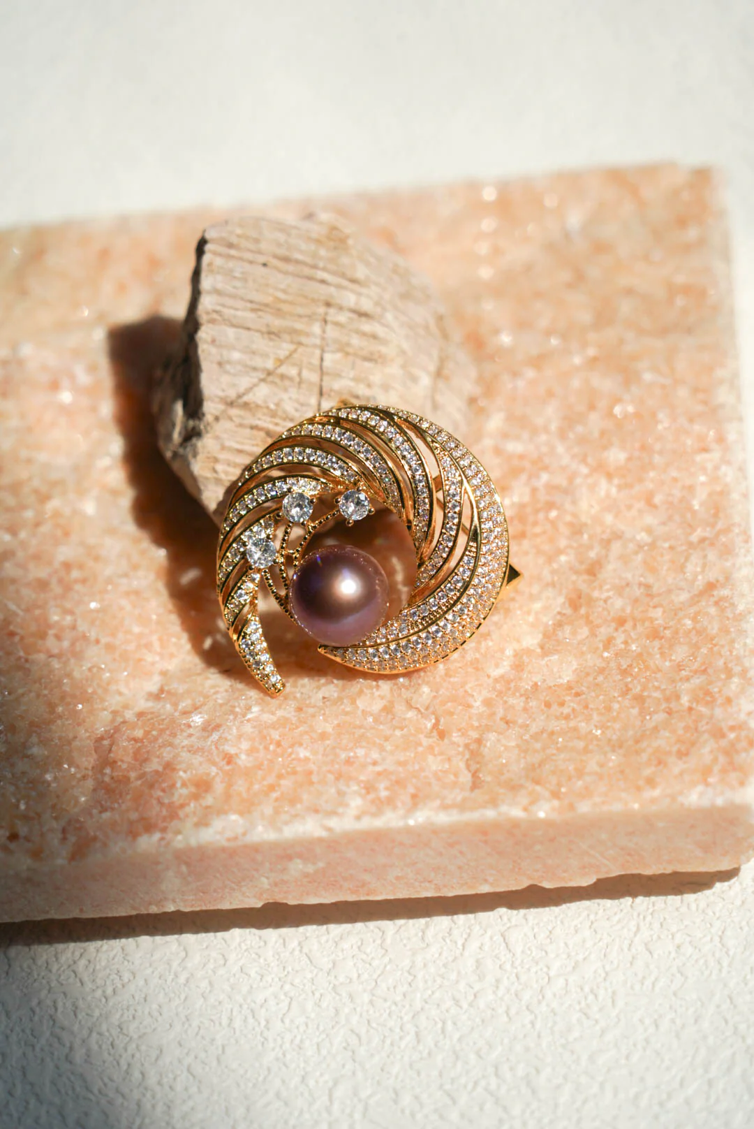 Purple Pearl Brooch