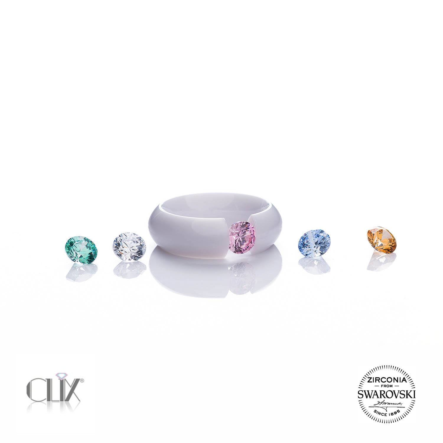 CLIX© | 1 White Ring inkl. 5 Swarovski-Zirkonia