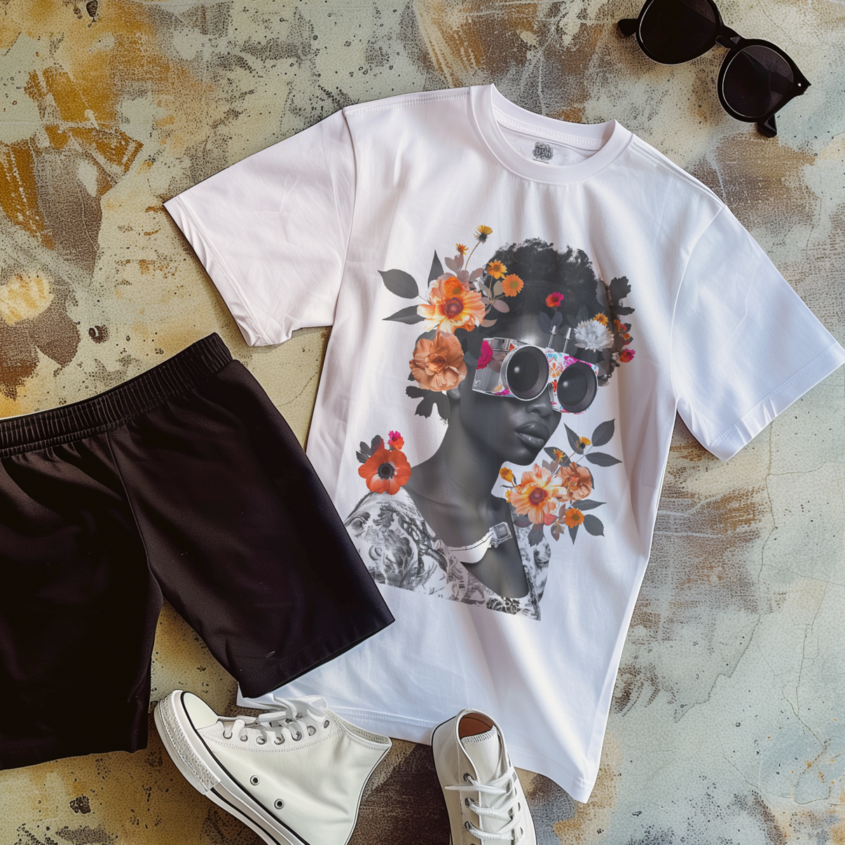 Collage Pop Art Flower Power T-Shirt
