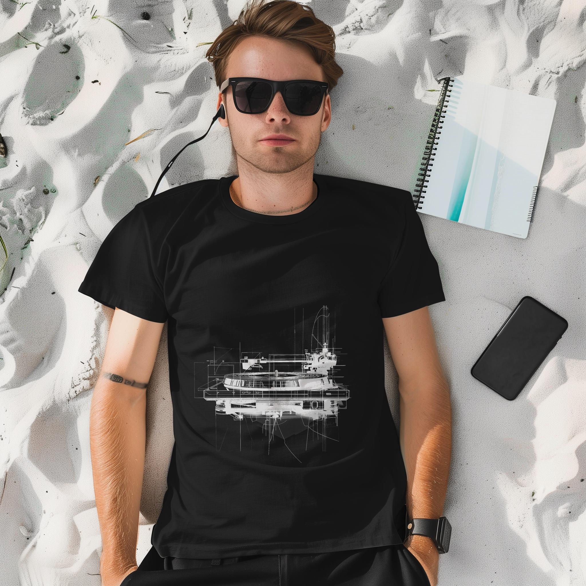 Vinyl Deck Audiophile Deejay Graphic T-Shirt