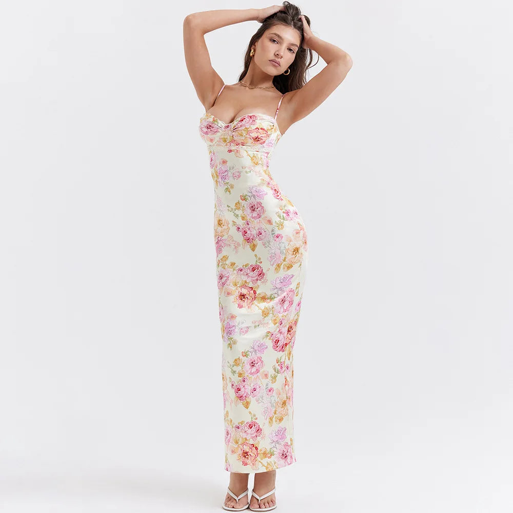 Elegant Floral Print Party Dress