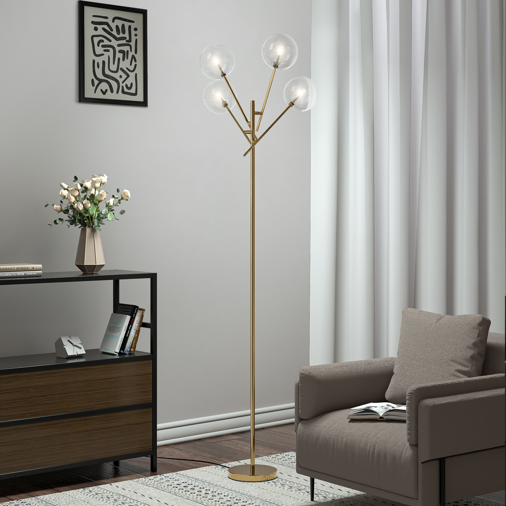 Gold 4 Light Tree Floor Lamp