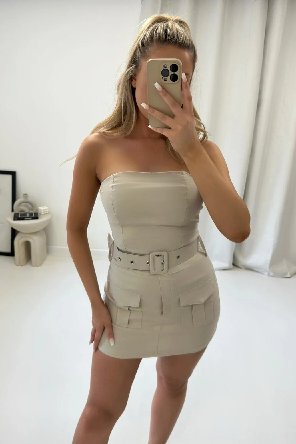 Bandeau Stretch Fit Belted Cargo Playsuit - Chic Comfort