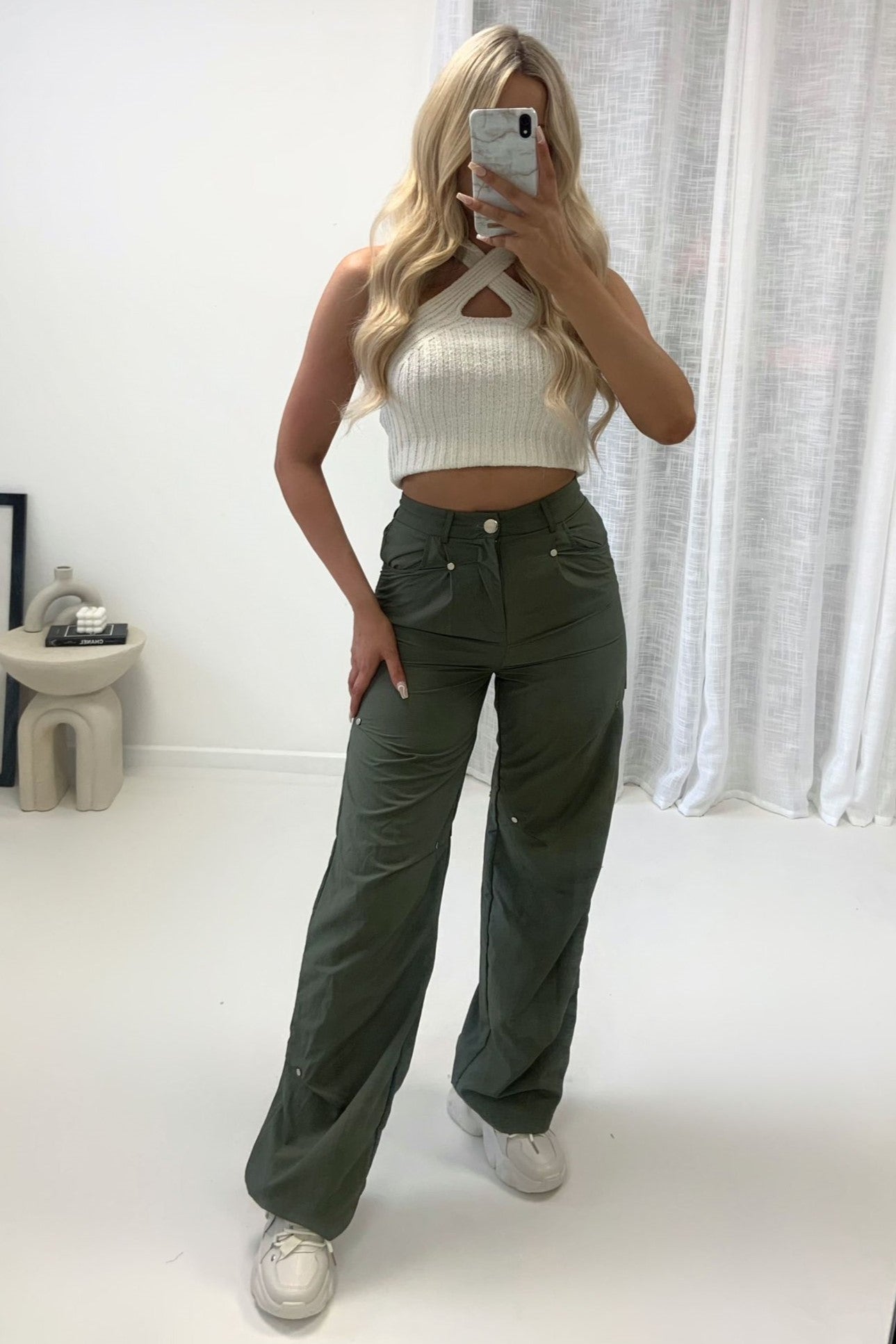 Relaxed Leg Cargo Trousers with Rivet Details - 3 colours
