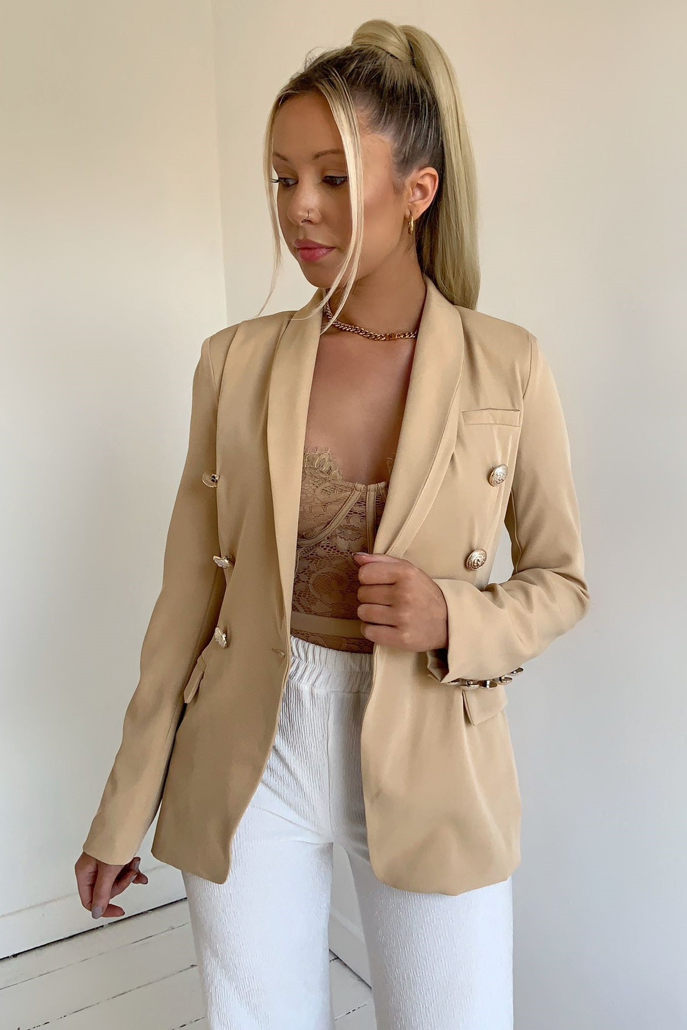 Tailored Blazer with Gold Buttons - 2 colours