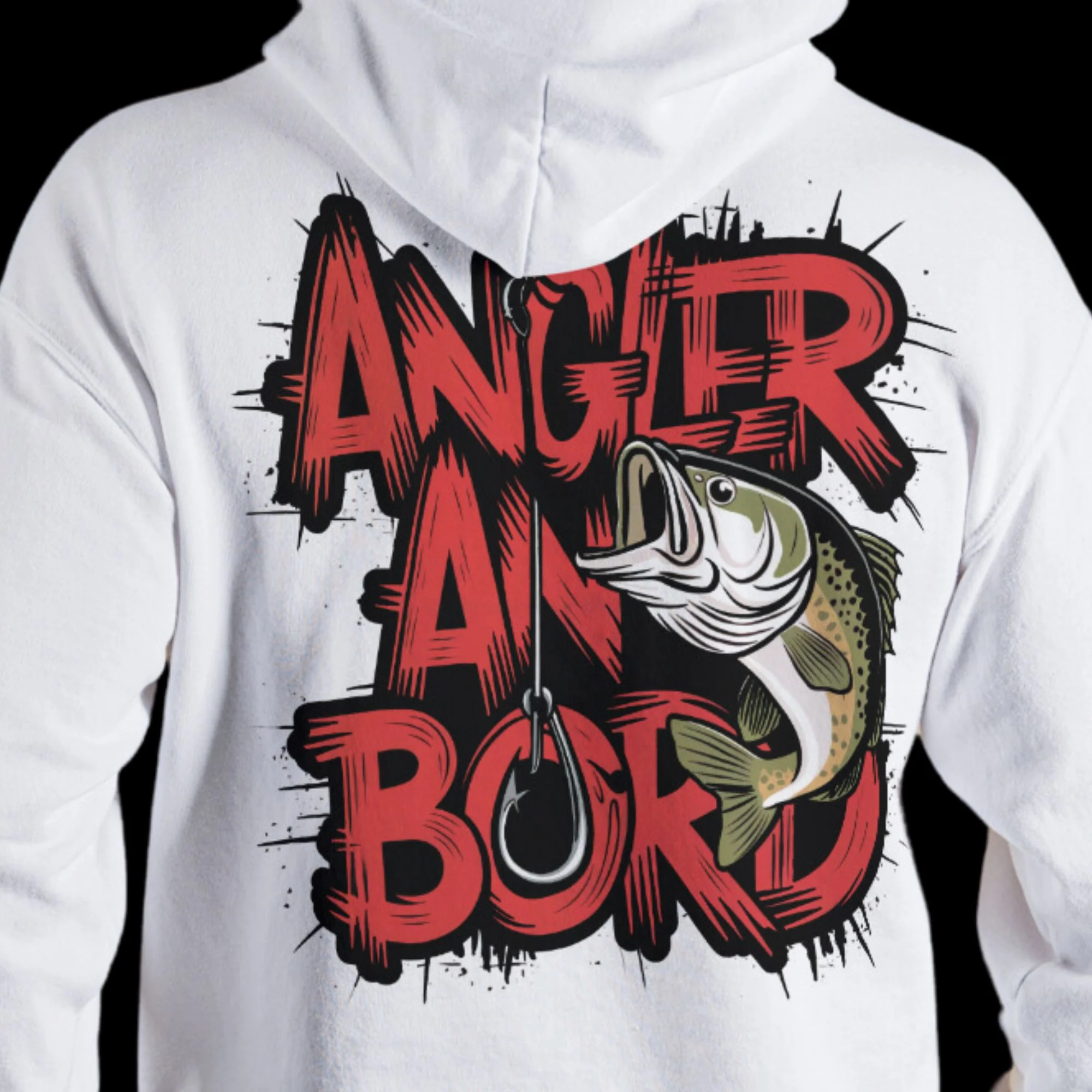 Stylischer Hoodie für Angler - Angler an Bord! | Fisch Motiv und cooler Schriftzug - Premium Unisex Hoodie