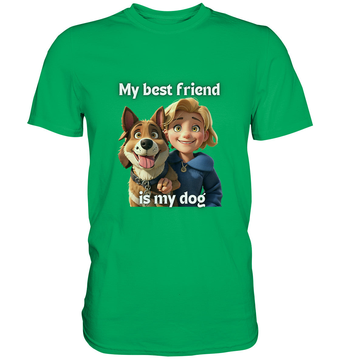 My best friend is my dog - boy and dog - Premium Shirt