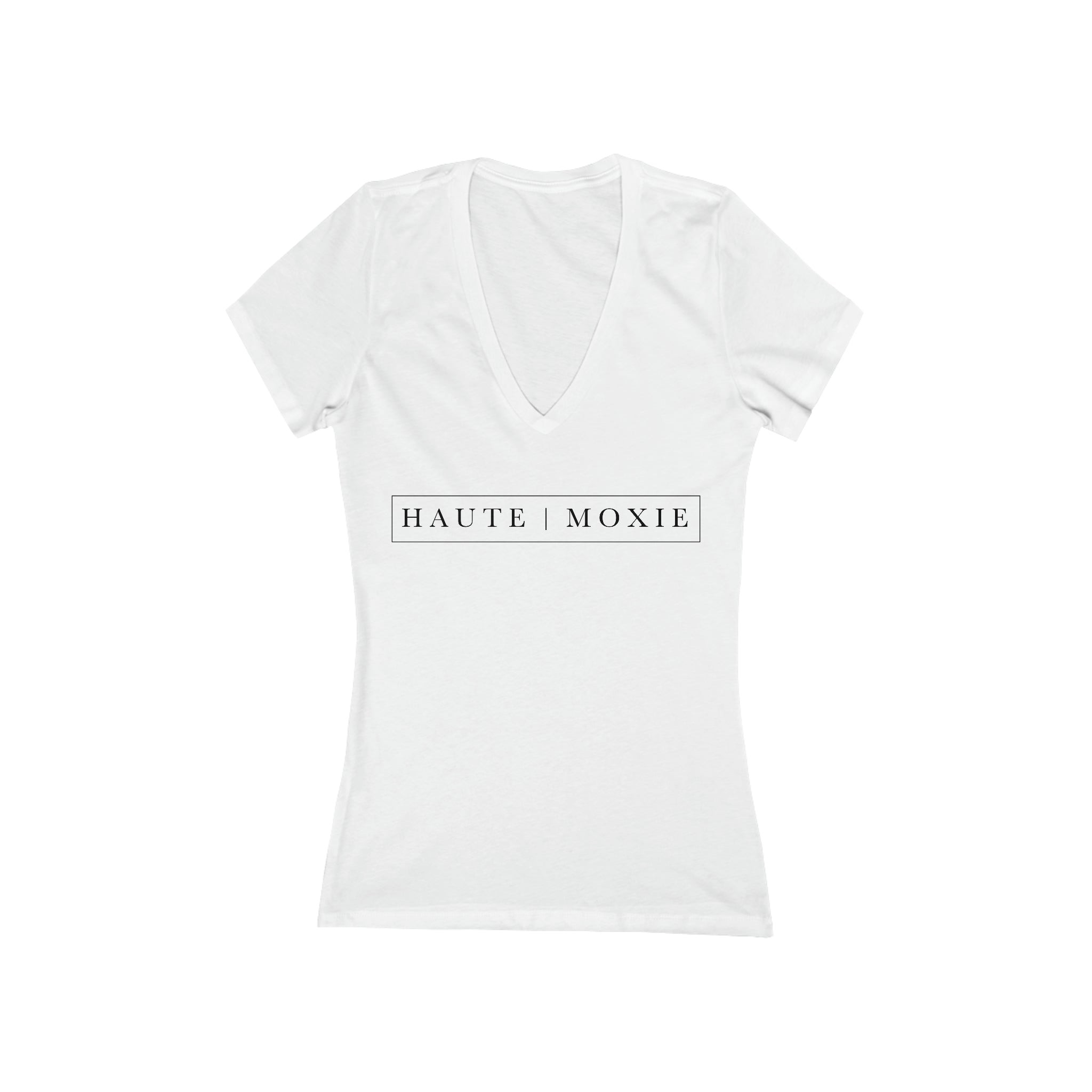 JERSEY SHORT SLEEVE MOXIE V-NECK TEE WHITE