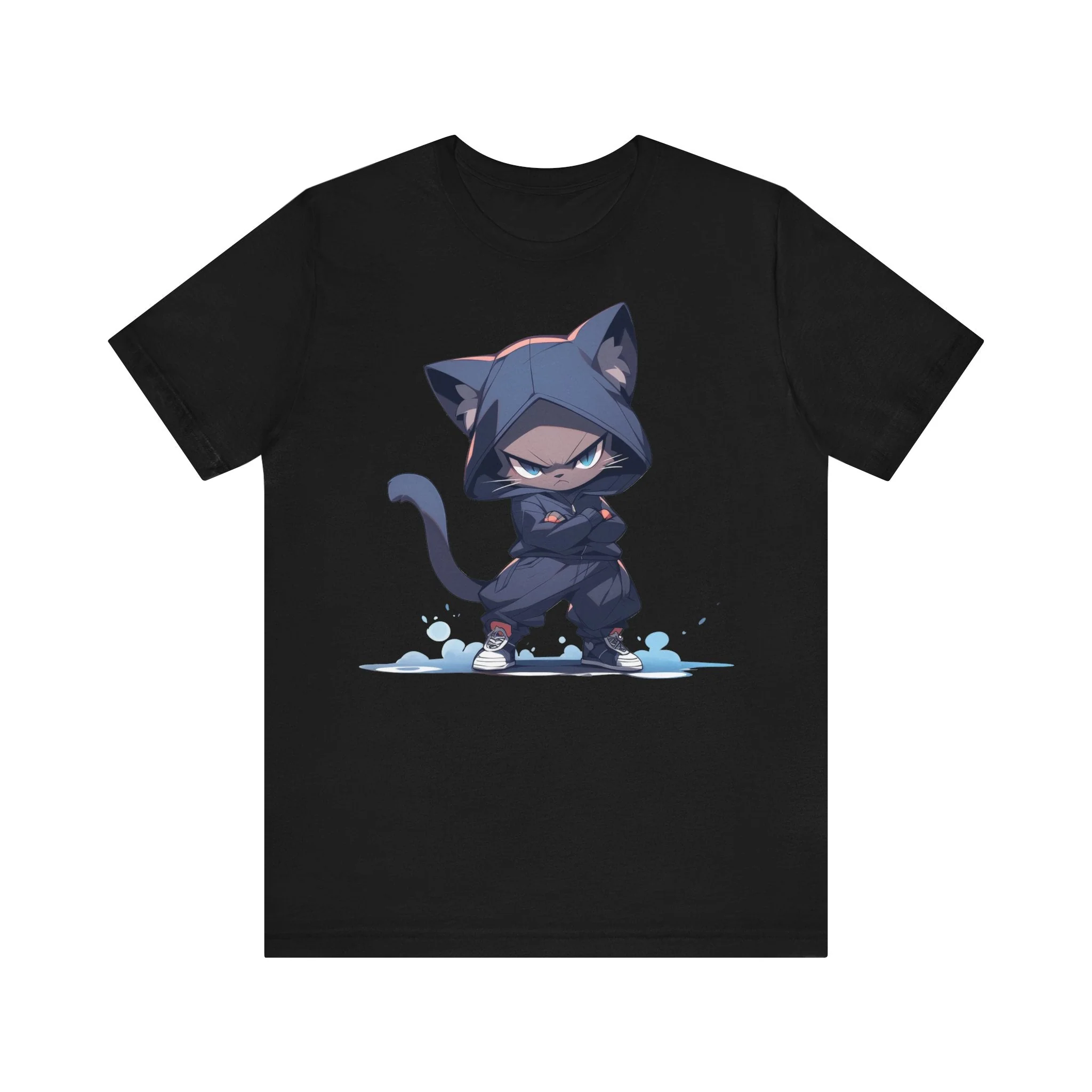 Ninja Cat in Hoodie T-Shirt