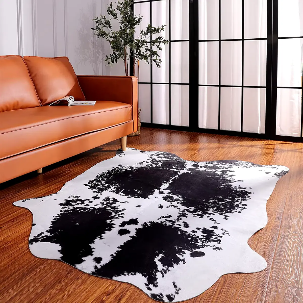 Tapis en peau de vache | Noir et blanc