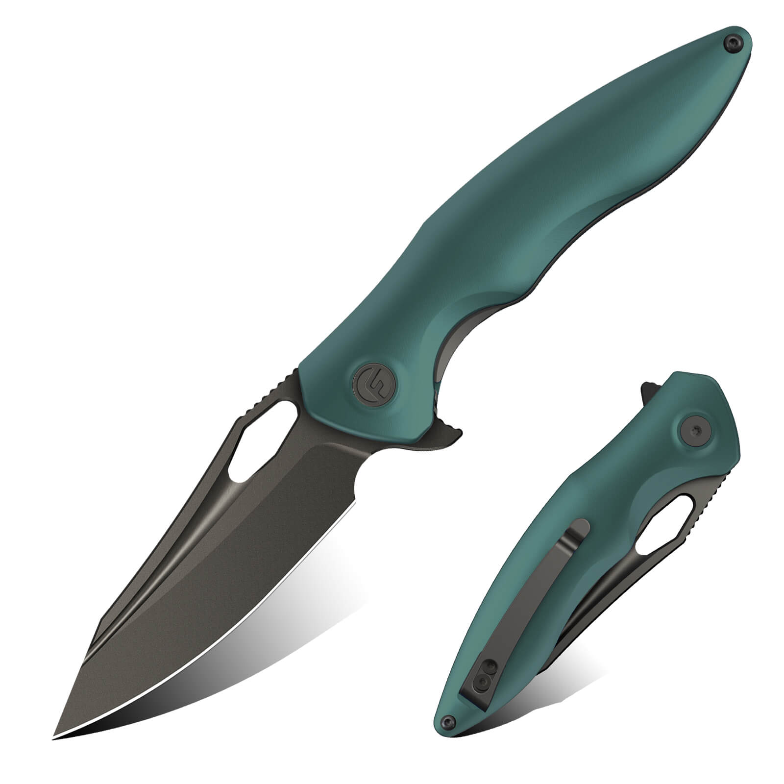 Gray-green 3.3" Folding Knife | 14C28N Blade | Apollo | FINTISO