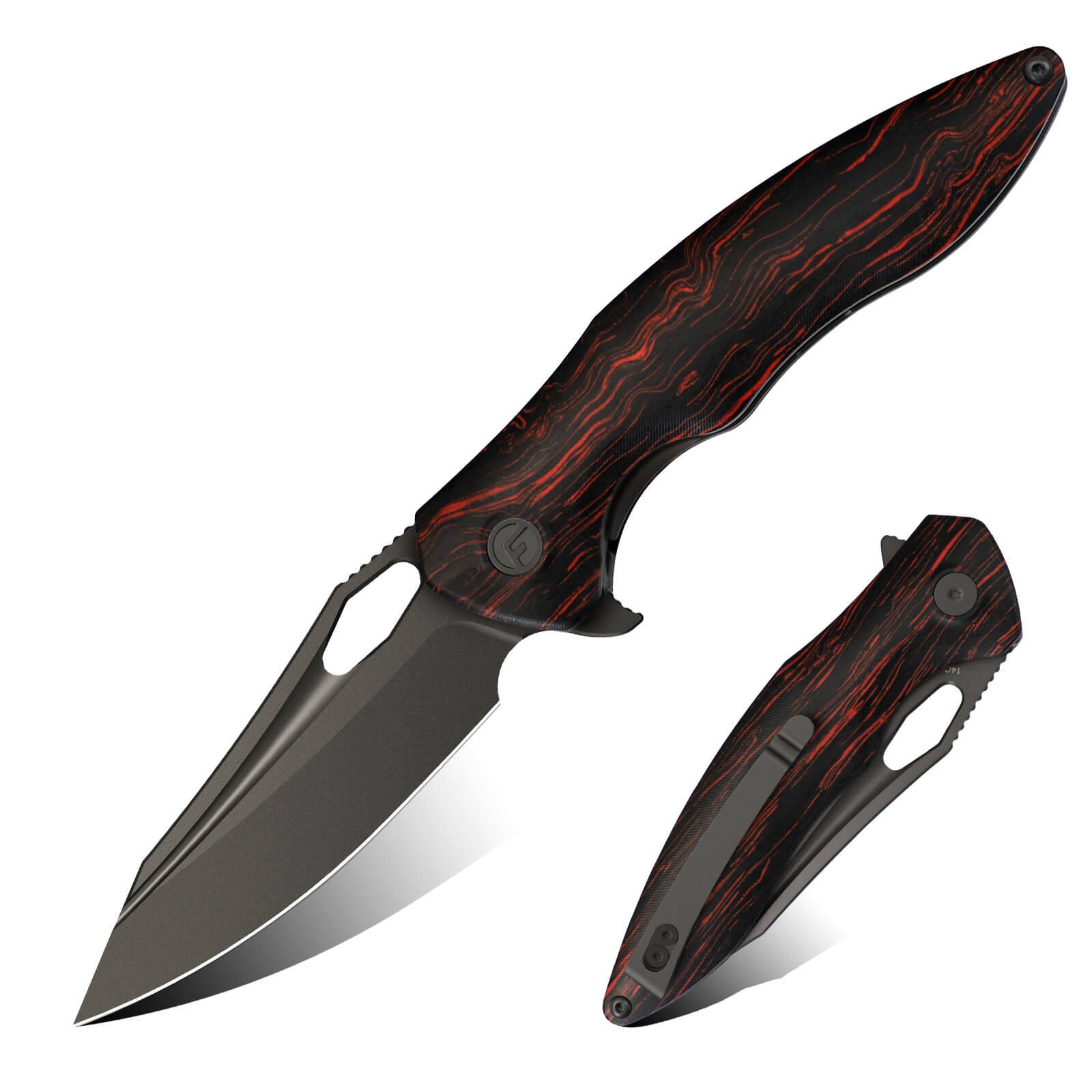 Maroon 3.3" Folding Knife | 14C28N Blade | Apollo | FINTISO