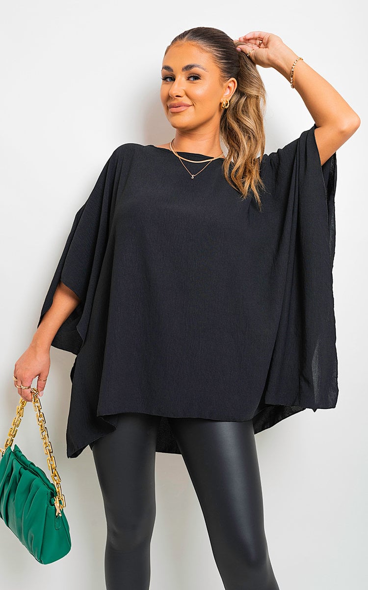 Oversized Batwing Sleeve Casual Tops