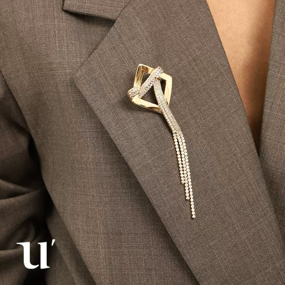 Pendant square diamnd brooch
