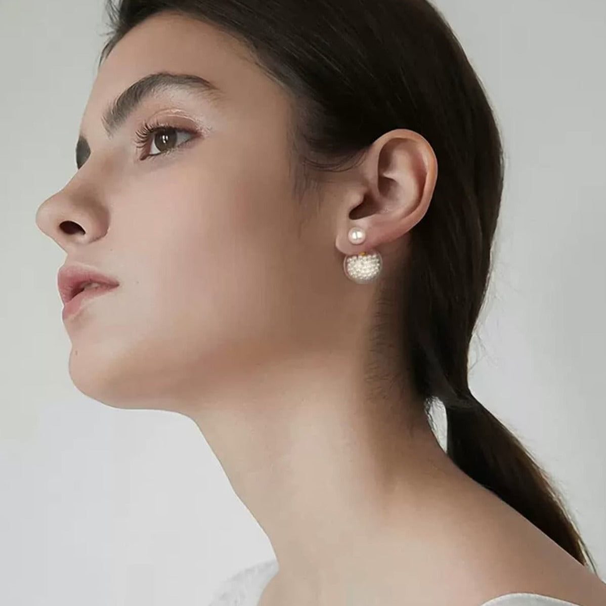Double sided glass earrings
