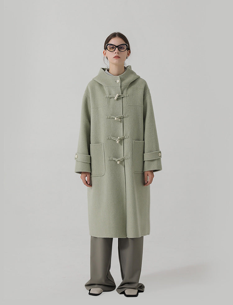 Clara Hooded Long Wool Coat