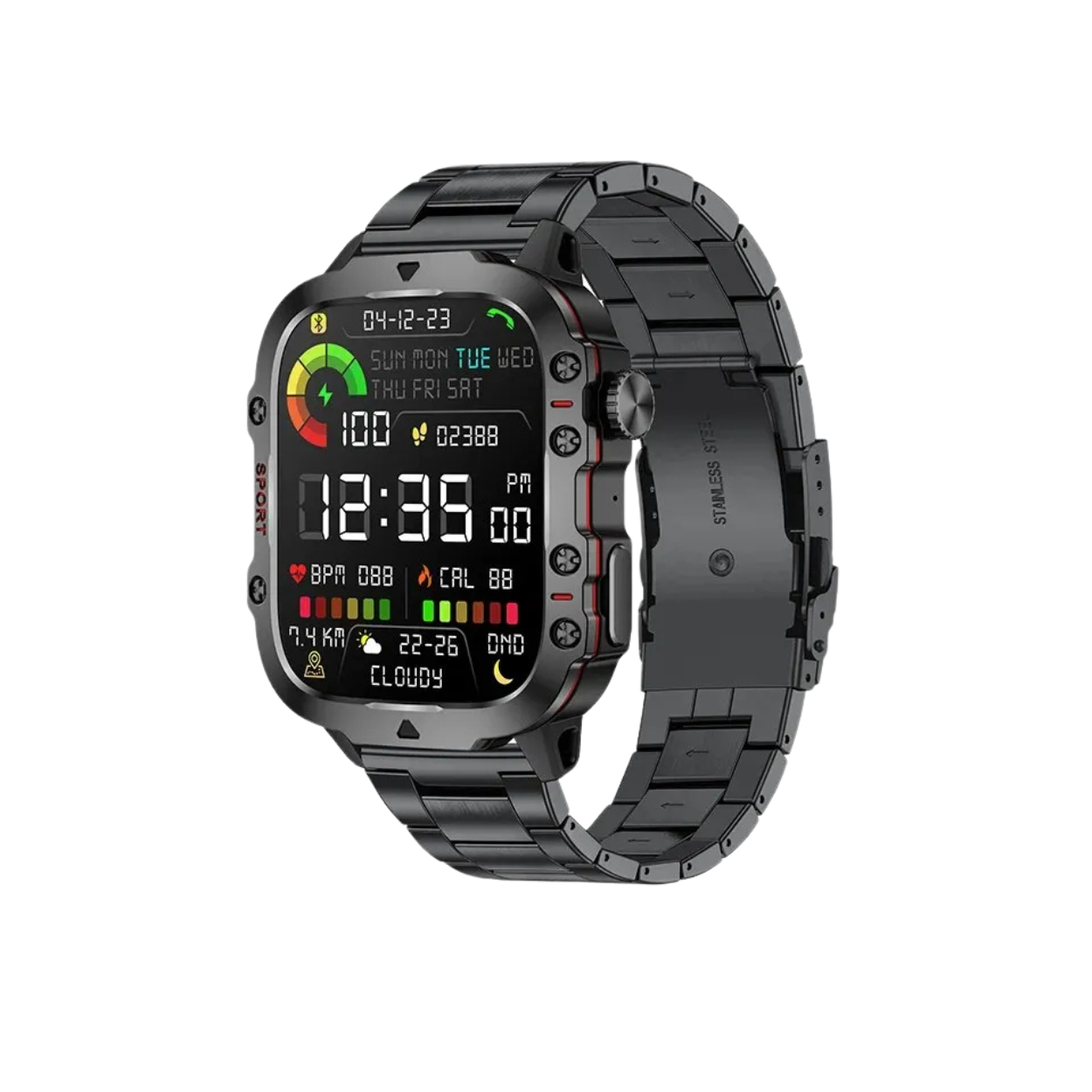 LIGE Smartwatch 1.96" Screen Voice Assistant Fitness Waterproof