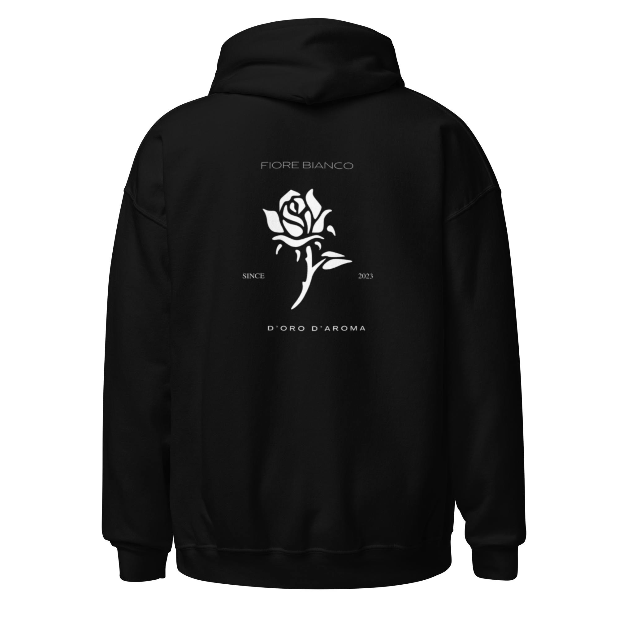 D'oro D'aroma Hoodie White Flower Black