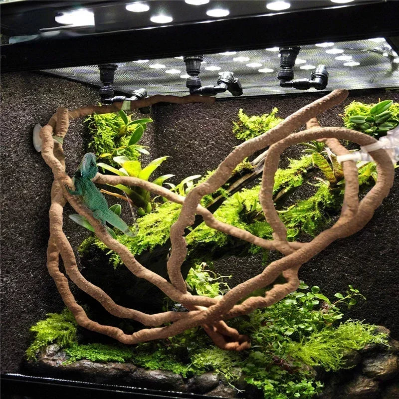 Branches de jungle pliables pour terrariums. Convient aux reptiles. Longueurs disponibles : 1,5 m, 2,5 m et 3 m.