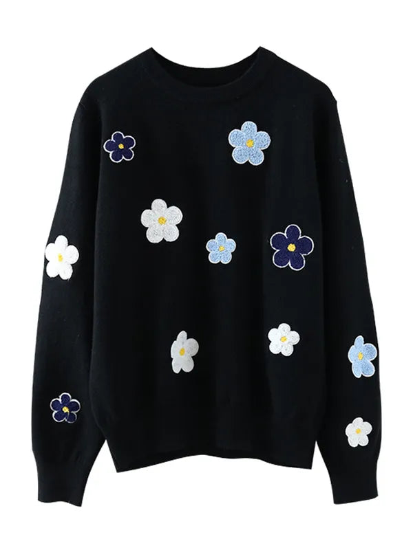 Embroidery Flower Sweater