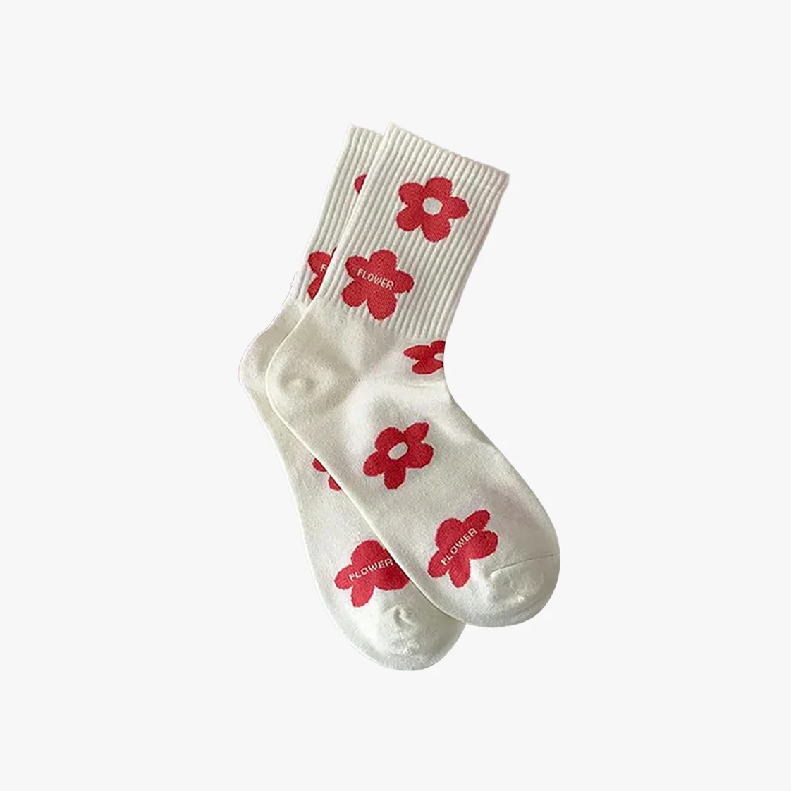 Red Flower Socks