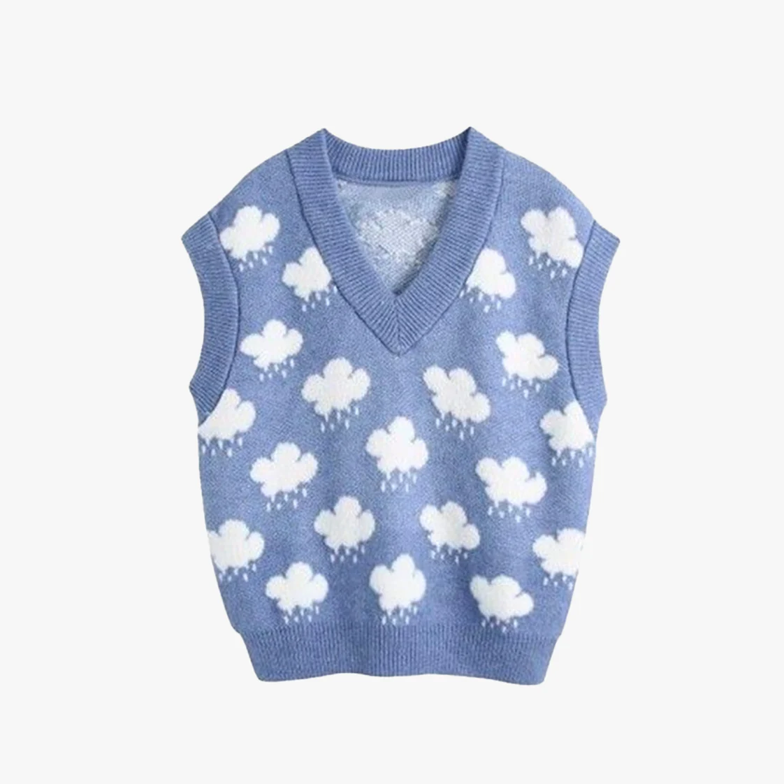 Rainy Cloud Knit Vest Women