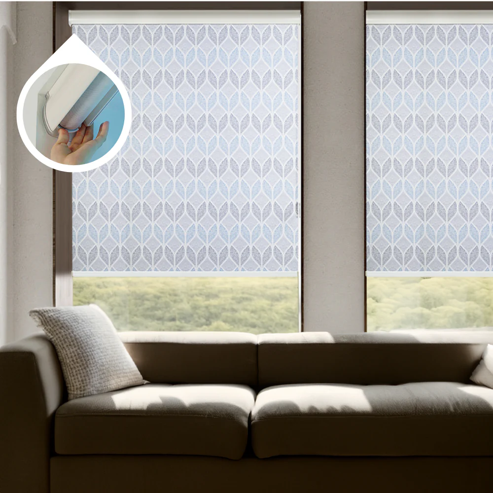 No Drill Corded Valance Roller Shades