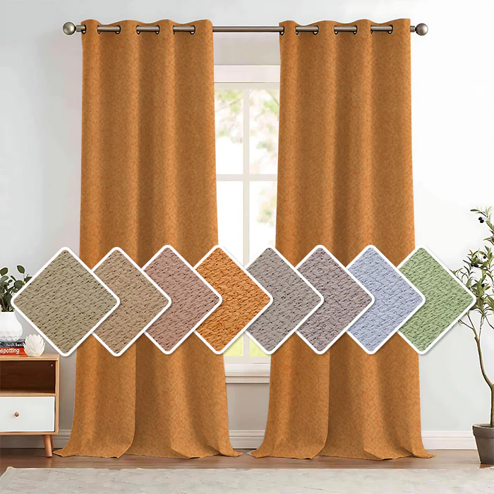 Custom Drapes Silk-Cotton Texture 100% Blackout Drapes C