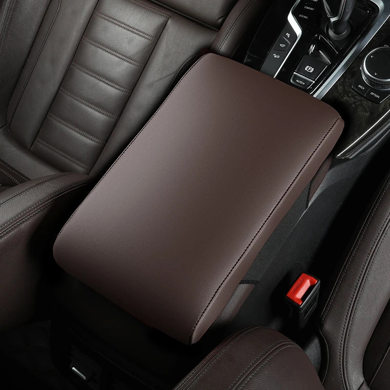 Universal Center Console Armrest Cushion Booster Cushion for Added Support Nappa Leather 32*15*5