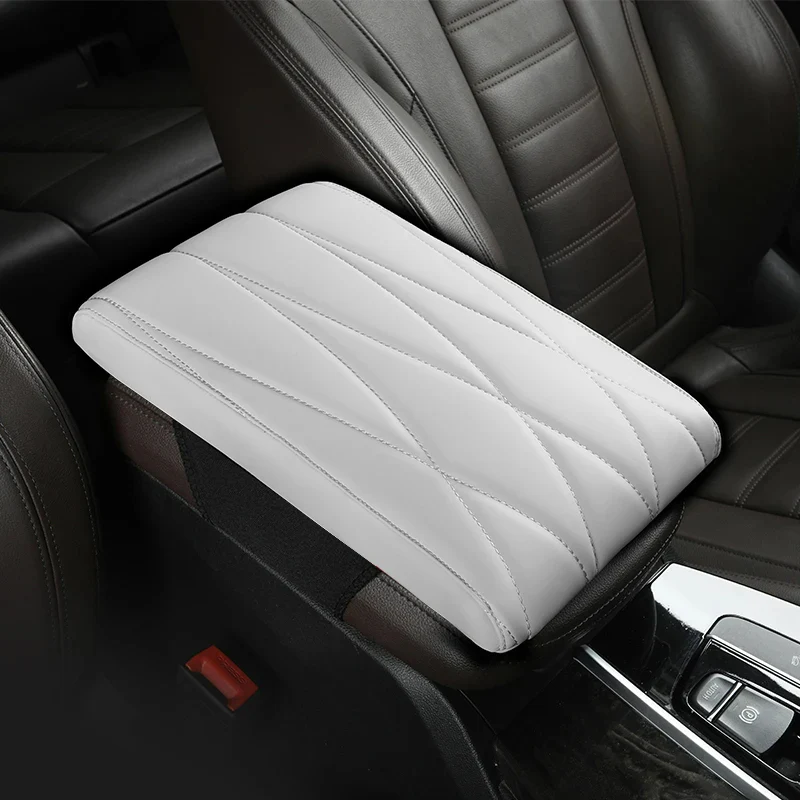 Nappa Leather Memory Foam Car Center Console Booster Cushion for Added Support