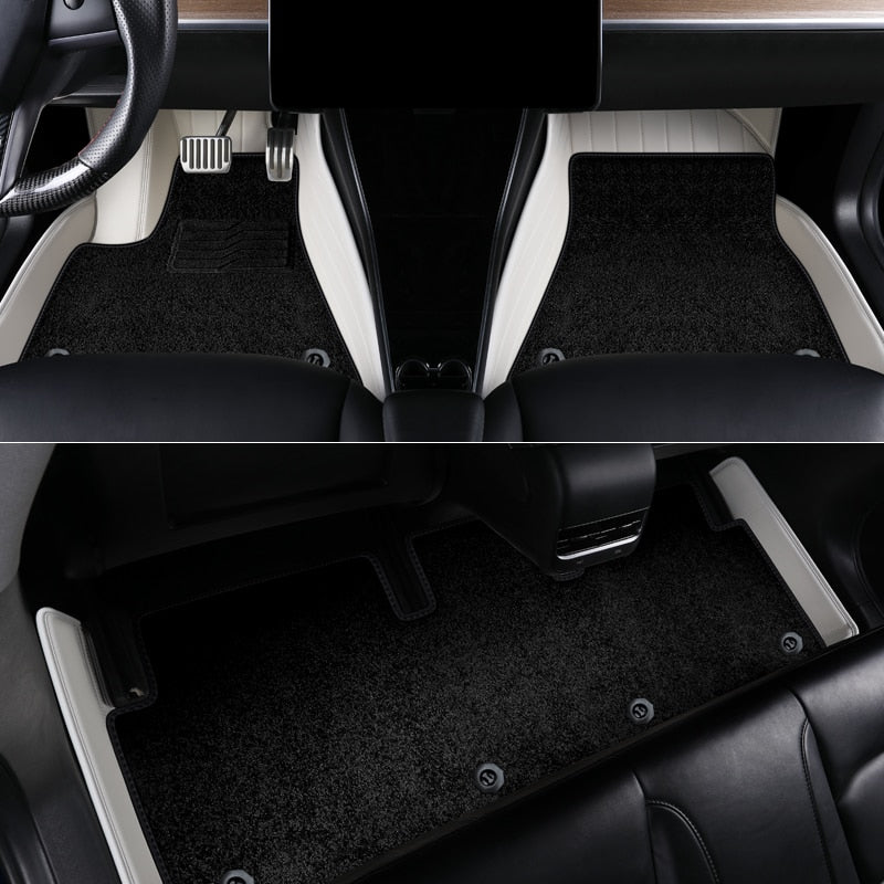 Double Layers ECO Leather Material Custom Fit Car Accessories Floor Mat For Tesla Model 3 Tesla Model Y