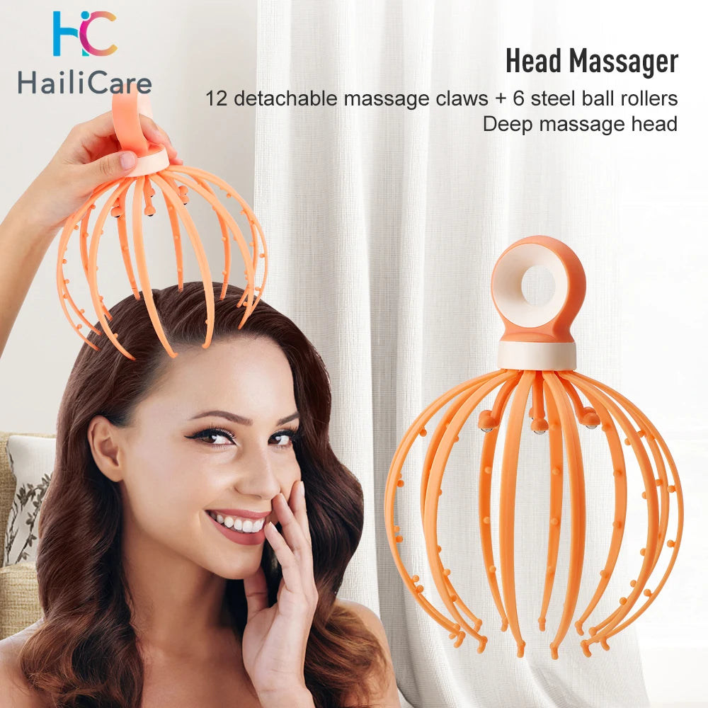 Head Massager Octopus Relaxing Stress Spider Scalp Scratcher Relaxing For Escaping Stress Wellness For The Scalp Massage Claw