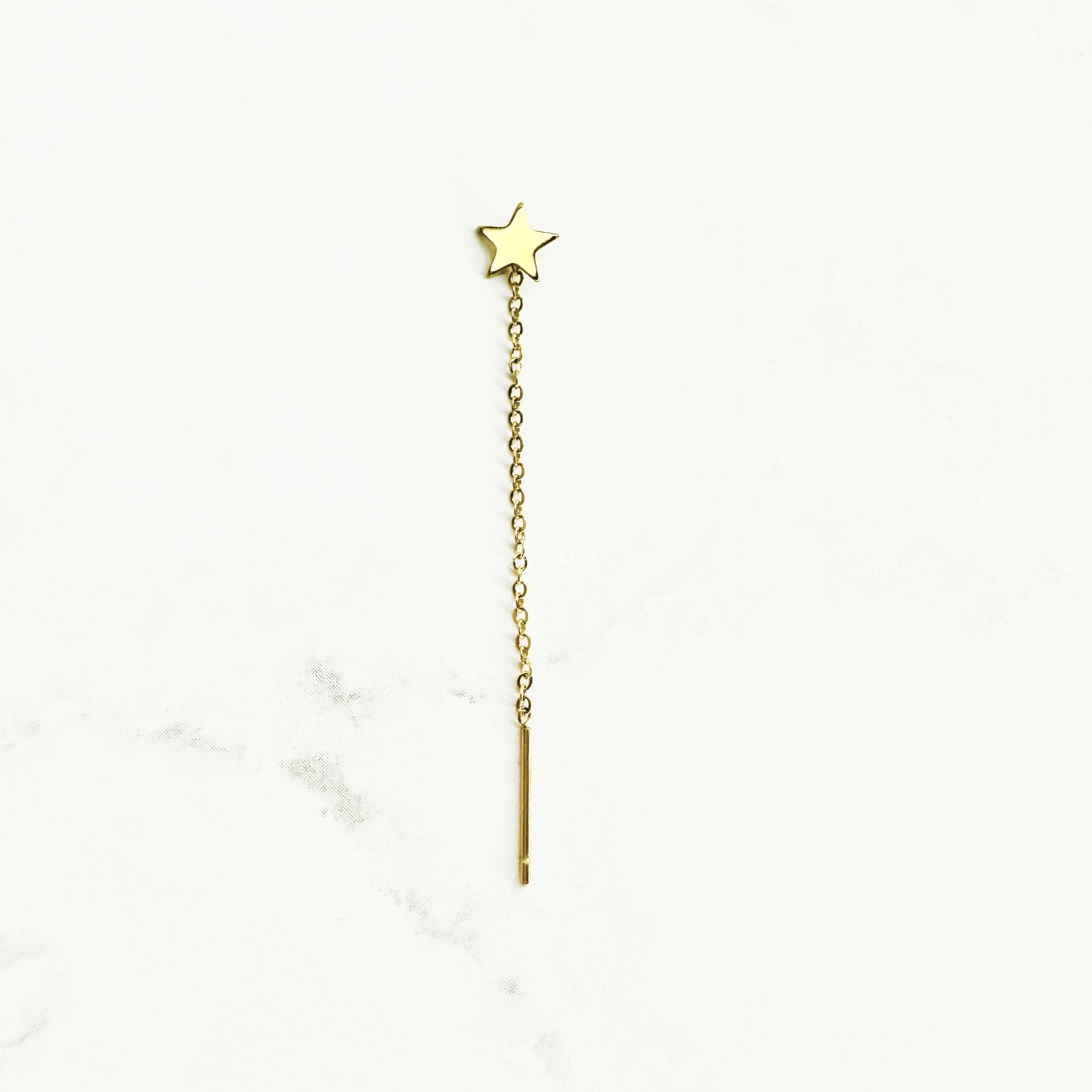 Astra Threader Chain Earring Gold