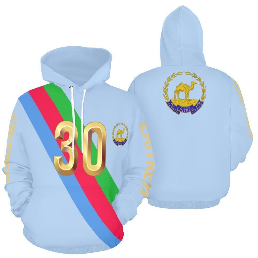 Blue Men Print Hoodie