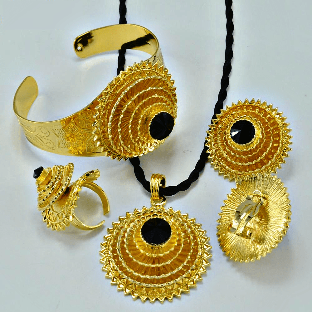 Black Stone Habesha set Jewelry